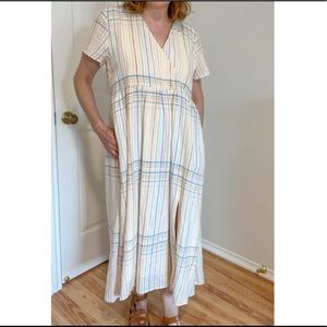 Madewell Linen-Blend Clara Midi Dress in Plaid, medium